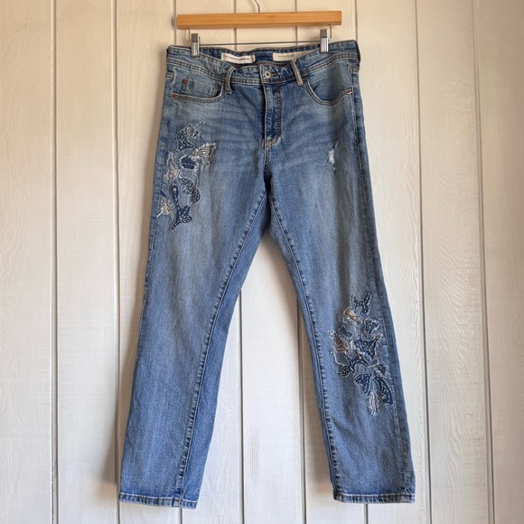 Pilcro by Anthropologie Embroidered Slim Boyfriend Jeans - Picture 2 of 9